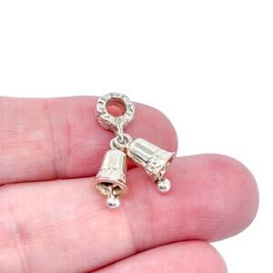 Bells Dangle Bracelet Charm | Vintage Sterling Silver 925